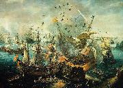 Hendrik Cornelisz. Vroom, The explosion of the Spanish flagship during the Battle of Gibraltar, 25 April 1607.
